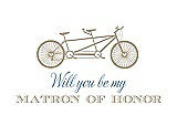 Front View Thumbnail - Champagne & Cornflower Will You Be My Matron of Honor Card - Bike