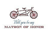 Front View Thumbnail - Claret & Cornflower Will You Be My Matron of Honor Card - Bike