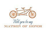 Front View Thumbnail - Clementine & Cornflower Will You Be My Matron of Honor Card - Bike