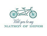 Front View Thumbnail - Capri & Cornflower Will You Be My Matron of Honor Card - Bike