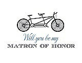 Front View Thumbnail - Ebony & Cornflower Will You Be My Matron of Honor Card - Bike