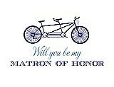 Front View Thumbnail - Electric Blue & Cornflower Will You Be My Matron of Honor Card - Bike