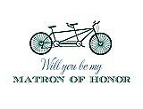 Front View Thumbnail - Emerald & Cornflower Will You Be My Matron of Honor Card - Bike