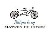 Front View Thumbnail - Espresso & Cornflower Will You Be My Matron of Honor Card - Bike