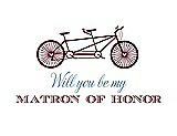 Front View Thumbnail - Garnet & Cornflower Will You Be My Matron of Honor Card - Bike