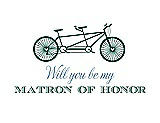 Front View Thumbnail - Hunter Green & Cornflower Will You Be My Matron of Honor Card - Bike