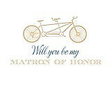 Front View Thumbnail - Ice Yellow & Cornflower Will You Be My Matron of Honor Card - Bike