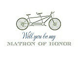 Front View Thumbnail - Kiwi & Cornflower Will You Be My Matron of Honor Card - Bike