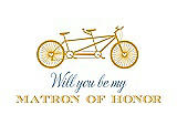 Front View Thumbnail - Mango & Cornflower Will You Be My Matron of Honor Card - Bike