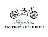 Front View Thumbnail - Marine & Cornflower Will You Be My Matron of Honor Card - Bike