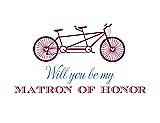 Front View Thumbnail - Merlot & Cornflower Will You Be My Matron of Honor Card - Bike