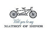 Front View Thumbnail - Midnight Navy & Cornflower Will You Be My Matron of Honor Card - Bike