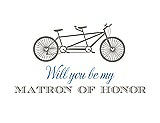 Front View Thumbnail - Mocha & Cornflower Will You Be My Matron of Honor Card - Bike