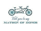 Front View Thumbnail - Niagara & Cornflower Will You Be My Matron of Honor Card - Bike