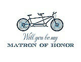 Front View Thumbnail - Ocean Blue & Cornflower Will You Be My Matron of Honor Card - Bike
