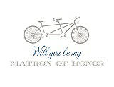 Front View Thumbnail - Oyster & Cornflower Will You Be My Matron of Honor Card - Bike