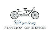 Front View Thumbnail - Pewter & Cornflower Will You Be My Matron of Honor Card - Bike
