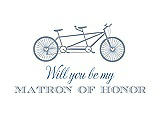 Front View Thumbnail - Platinum & Cornflower Will You Be My Matron of Honor Card - Bike