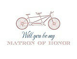 Front View Thumbnail - Petal Pink & Cornflower Will You Be My Matron of Honor Card - Bike
