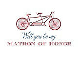 Front View Thumbnail - Papaya & Cornflower Will You Be My Matron of Honor Card - Bike
