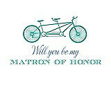 Front View Thumbnail - Pantone Turquoise & Cornflower Will You Be My Matron of Honor Card - Bike