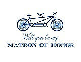 Front View Thumbnail - Royal Blue & Cornflower Will You Be My Matron of Honor Card - Bike