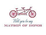 Front View Thumbnail - Rose Quartz & Cornflower Will You Be My Matron of Honor Card - Bike