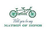 Front View Thumbnail - Shamrock & Cornflower Will You Be My Matron of Honor Card - Bike