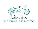 Front View Thumbnail - Spa & Cornflower Will You Be My Matron of Honor Card - Bike