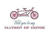 Front View Thumbnail - Strawberry & Cornflower Will You Be My Matron of Honor Card - Bike