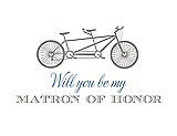 Front View Thumbnail - Taupe & Cornflower Will You Be My Matron of Honor Card - Bike