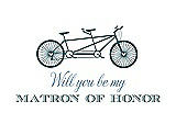 Front View Thumbnail - Teal & Cornflower Will You Be My Matron of Honor Card - Bike