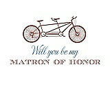 Front View Thumbnail - Toffee & Cornflower Will You Be My Matron of Honor Card - Bike