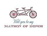Front View Thumbnail - Tea Rose & Cornflower Will You Be My Matron of Honor Card - Bike