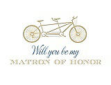 Front View Thumbnail - Venetian Gold & Cornflower Will You Be My Matron of Honor Card - Bike