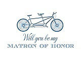 Front View Thumbnail - Windsor Blue & Cornflower Will You Be My Matron of Honor Card - Bike