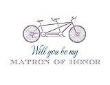 Front View Thumbnail - Wood Violet & Cornflower Will You Be My Matron of Honor Card - Bike