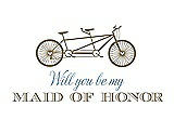 Front View Thumbnail - Antique Gold & Cornflower Will You Be My Maid of Honor - Bike