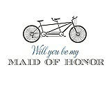 Front View Thumbnail - Charcoal Gray & Cornflower Will You Be My Maid of Honor - Bike