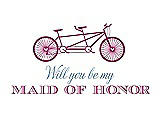 Front View Thumbnail - Cerise & Cornflower Will You Be My Maid of Honor - Bike
