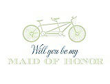 Front View Thumbnail - Honey Dew & Cornflower Will You Be My Maid of Honor - Bike