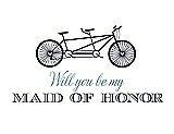 Front View Thumbnail - Navy Blue & Cornflower Will You Be My Maid of Honor - Bike
