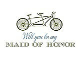 Front View Thumbnail - Olive & Cornflower Will You Be My Maid of Honor - Bike
