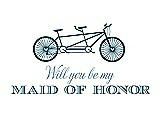 Front View Thumbnail - Peacock Teal & Cornflower Will You Be My Maid of Honor - Bike