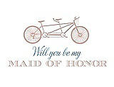 Front View Thumbnail - Pearl Pink & Cornflower Will You Be My Maid of Honor - Bike