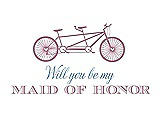 Front View Thumbnail - Rosebud & Cornflower Will You Be My Maid of Honor - Bike