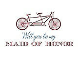Front View Thumbnail - Spanish Rose & Cornflower Will You Be My Maid of Honor - Bike