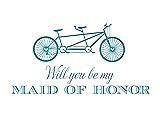 Front View Thumbnail - Aquamarine & Cornflower Will You Be My Maid of Honor - Bike