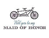 Front View Thumbnail - Aubergine & Cornflower Will You Be My Maid of Honor - Bike