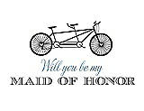 Front View Thumbnail - Black & Cornflower Will You Be My Maid of Honor - Bike